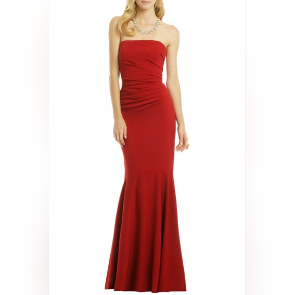 $725 NEW W. TAG BADGLEY MISCHKA RED BEAUTY IN A BOTTLE GOWN US 20 22